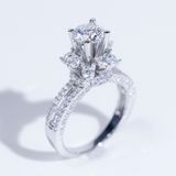  S925 Nhân nữ Chùm hoa đai baguette Ổ 6,3mm Chủ Mois Round D tấm mois  SRE017.M1.m 