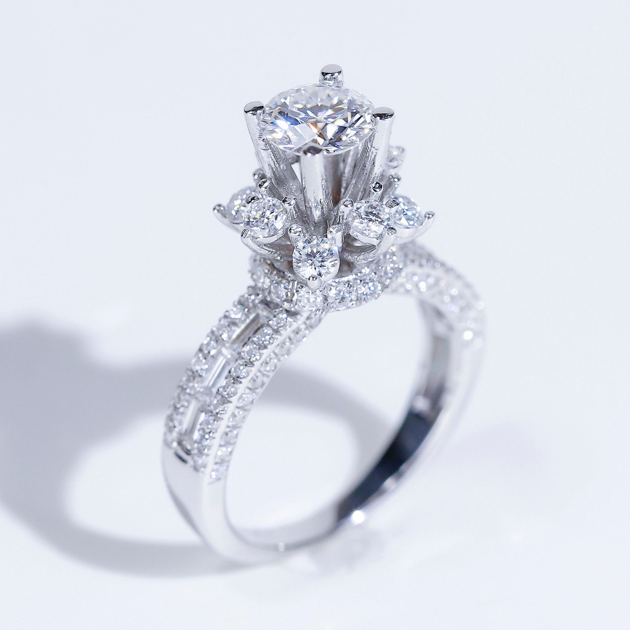  S925 Nhân nữ Chùm hoa đai baguette Ổ 6,3mm Chủ Mois Round D tấm mois  SRE017.M1.m 