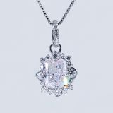  S925 Mặt dây Halo  Ổ 7x9mm Chủ Mois Emerald D tấm mois  SPE069.M10.m 