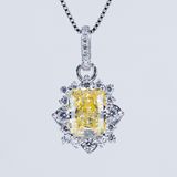  S925 Mặt dây  Ổ 7x9mm Chủ Nam phi Radiant Yellow tấm CZ  SPE069.A18.z 