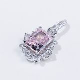  Mặt dây ổ chữ nhật 7x9mm Bạc S925 xi kim Chủ Nam phi Radiant Pink tấm cz SPE069 