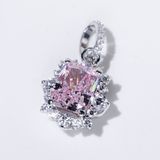  Mặt dây ổ chữ nhật 7x9mm Bạc S925 xi kim Chủ Nam phi Radiant Pink tấm cz SPE069 