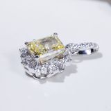  S925 Mặt dây  Ổ 7x9mm Chủ Nam phi Radiant Yellow tấm CZ  SPE069.A18.z 