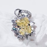  S925 Mặt dây  Ổ 7x9mm Chủ Nam phi Radiant Yellow tấm CZ  SPE069.A18.z 