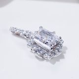  S925 Mặt dây Halo  Ổ 7x9mm Chủ Mois Emerald D tấm mois  SPE069.M10.m 