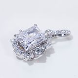  S925 Mặt dây Halo  Ổ 7x9mm Chủ Mois Emerald D tấm mois  SPE069.M10.m 