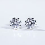  S925 Bông tai Vương miện chốt ren Ổ 5.4mm Chủ Mois Round D không tấm  see070.s1.m1.k 