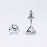  S925 Bông tai 6 chấu chốt ren Ổ 6.3mm Chủ Mois Round D không tấm  SEE073.M1.n 