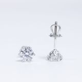  S925 Bông tai đài hoa trơn chốt ren Ổ 5.4mm Chủ Mois Round D không tấm  see071.s1.m1.k 