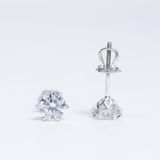  S925 Bông tai đài hoa trơn chốt ren Ổ 5.4mm Chủ Mois Round D không tấm  see071.s1.m1.k 