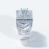  S925 Nhẫn nam Vertu bản to  Ổ 7,2mm Chủ Mois Round D tấm mois SRM116.M1.m 