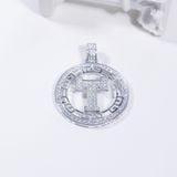  S925 Mặt dây Chữ T khung halo tròn  không chủ  tấm mois  SPE101.N.m 