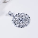  S925 Mặt dây The Sun khung cuban Ổ 6,5mm không chủ  tấm mois  SPE103.N.m 