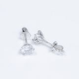  S925 Bông tai đài hoa trơn chốt ren Ổ 5.4mm Chủ Mois Round D không tấm  see071.s1.m1.k 