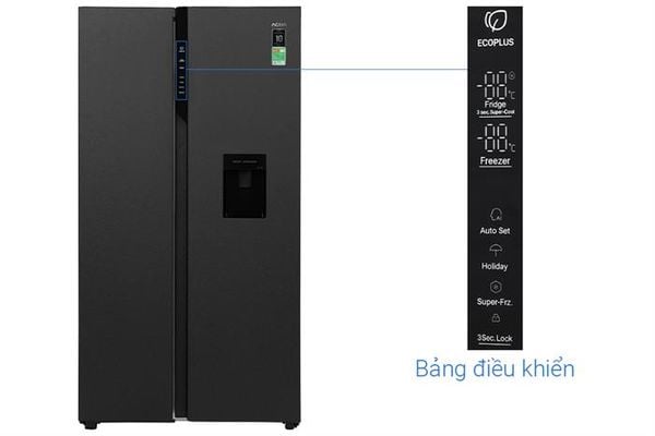 Tủ lạnh Aqua Inverter 550 lít Side By Side AQR-S612XA(WCB)