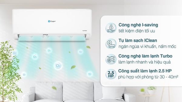 Điều hòa Casper Inverter 1 chiều 24000 BTU GC-24IS35