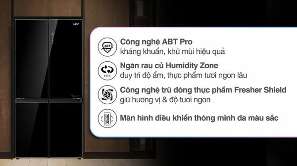 Tủ lạnh Aqua Inverter 660 lít Multi Door AQR-M727XA(GB)U1