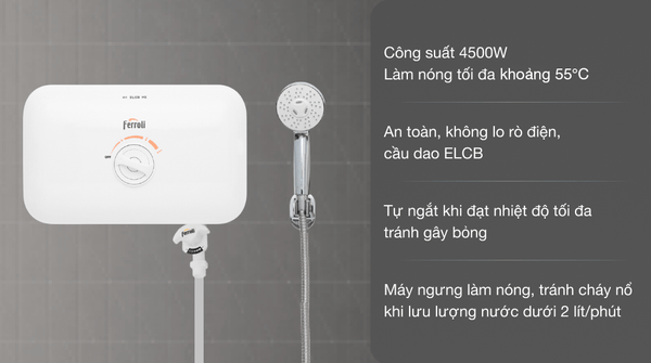 Máy nước nóng trực tiếp Ferroli 4500W FS - 4.5TE