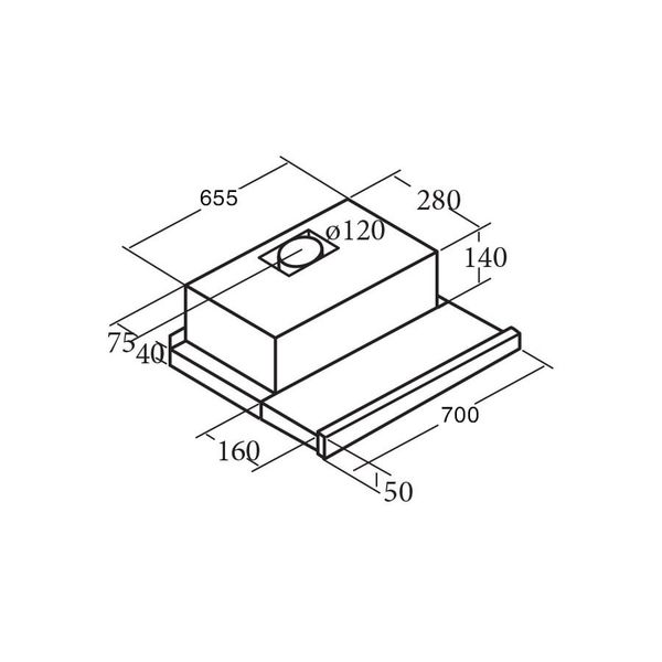Máy Hút Mùi Âm Tủ Cata TF 2003 Duralum 70