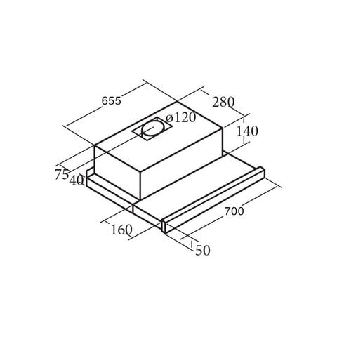 Máy Hút Mùi Âm Tủ Cata TF 2003 Duralum 70