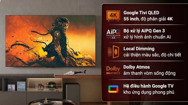 Google Tivi QLED TCL 4K 55 inch 55C745
