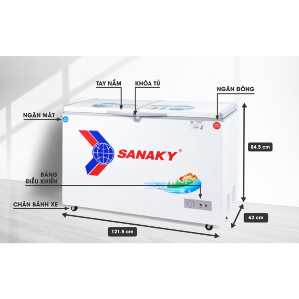 Tủ đông Sanaky 400L VH-4099W1/ VH-4099W1N (2 ngăn đông và mát)