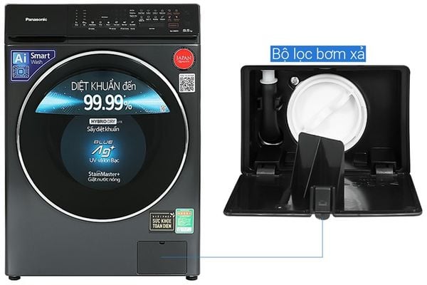Máy giặt Panasonic Inverter giặt 9.5 kg - sấy tiện ích 2 kg NA-V95FR1BVT