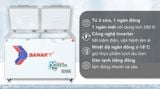 Tủ đông Sanaky Inverter 280 lít VH-4099W4KD (mặt kính cường lực)