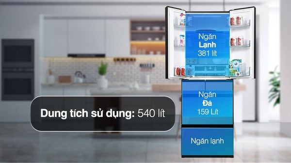 Tủ lạnh Hitachi Inverter R-HW540RV(X) 540 lít 6 cửa