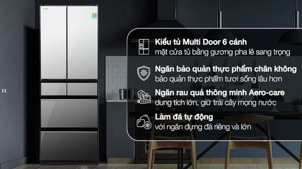 Tủ lạnh Hitachi Inverter R-HW540RV(X) 540 lít 6 cửa
