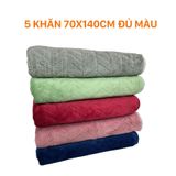  Combo 5 khăn tắm 70x140cm (Tặng 5 khăn lau đa năng) THAI BINH TOWEL làm từ sợi Microfiber siêu mềm mịn, thấm hút nước  Nhà Tắm - longcuu khan  long cuu 