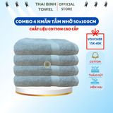  Combo 4 Khăn Tắm nhỡ 50x100cm Thai Binh Towel 100% Cotton Siêu Thấm Hút Nhà Tắm khăn gia dinh khăn  tắm khach san 