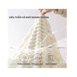  Combo 4 khăn tắm sóng nước 50x100cm cao cấp (Tặng 10 khăn lau bếp) THAI BINH TOWEL làm từ sợi Microfiber siêu mềm mịn, thấm hút nước  Nhà Tắm - longcuu khan  long cuu khăn gia dinh 