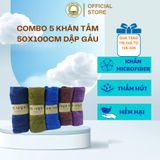  Combo 5 khăn tắm lông cừu dập gấu 100*50cm - Thai Binh Towel siêu mềm siêu thấm hút Nhà Tắm khantam  50x100 khan tam khăn  tắm khan  long 
