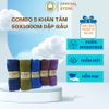 Combo 5 khăn tắm lông cừu dập gấu 100*50cm - Thai Binh Towel siêu mềm siêu thấm hút Nhà Tắm khantam  50x100 khan tam khăn  tắm khan  long