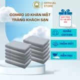  Combo 10 Khăn Mặt Trắng Khách Sạn 28x50cm Thai Binh Towel 100% Cotton Siêu Thấm Hút Không Xù Bông Nhà Tắm 