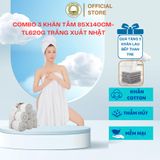  Combo 3 Khăn Tắm Khách Sạn Cỡ Đại Xuất Nhật 85x140cm -620g - Thai Binh Towel 100% Cotton Siêu Thấm Hút Không Xù Bông khăn  tang trắng khăn  khach san 