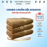  Combo 3 Khăn gội đầu 40x80cm Thai Binh Towel 100% Cotton Siêu Thấm Hút Nhà Tắm khăn gia dinh khăn  tắm khach san 