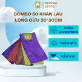  COMBO 50 Khăn Lau Tay, Khăn Lau Bếp, Lau Kính lông cừu Siêu Mềm Siêu Thấm Hút KT 30x30cm Làm Sạch mọi vết bẩn thấm hút nước khan  long cuu microfiber towel 