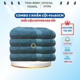  Combo 5 Khăn gội đầu 40x80cm Thai Binh Towel 100% Cotton Siêu Thấm Hút Nhà Tắm khăn gia dinh khăn  tắm khach san 