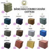  COMBO 5 Khăn Mặt 28x50cm THAI BINH TOWEL Cotton 100% Mềm Mại Siêu Thấm Hút Không Xù Bông LINH Nhà Tắm khăn tắm có thể tái sử dụng khăn  tắm 