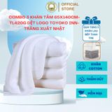  Combo 3 Khăn Tắm Khách Sạn  xuất Nhật 65X140CM -420g { Dệt logo TOYOKO INN} THAI BINH TOWEL Cotton 100% Mềm Mại Siêu Thấm Hút Không Xù Bông  Nhà Tắm khăn  tang trắng khach san 