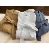  Áo choàng tắm cao cấp THAI BINH TOWEL 100 % chất cotton tổ ong đẹp cho khách sạn, du lịch, nghỉ dưỡng, Spa, Đi Biển, Đi Ngủ Nữ Women Dress Trắng 