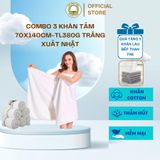  Combo 3 Khăn Tắm Khách Sạn Cỡ To xuất Nhật 70X140CM -380g THAI BINH TOWEL Cotton 100% Mềm Mại Siêu Thấm Hút Không Xù Bông  Nhà Tắm khăn  tang trắng khăn  tắm 
