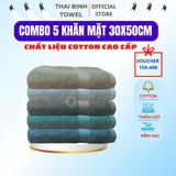  COMBO 5 Khăn Mặt 28x50cm THAI BINH TOWEL Cotton 100% Mềm Mại Siêu Thấm Hút Không Xù Bông LINH Nhà Tắm khăn tắm có thể tái sử dụng khăn  tắm 