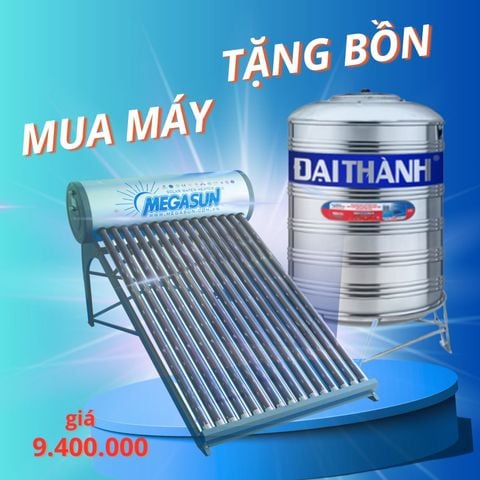 Combo máy nước nóng Megasun 1815 KSS + bồn nước inox