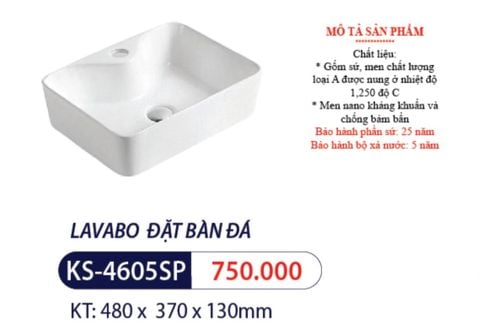 Lavabo đặt bàn KANISS KS 4605SP