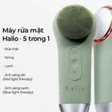  Máy Rửa Mặt Massage Tích Hợp Liệu Pháp Ánh Sáng và Nhiệt Halio Multi-task Cleansing & Massaging Device with Red Blue Light Therapy 5 in 1 - Sage Green 