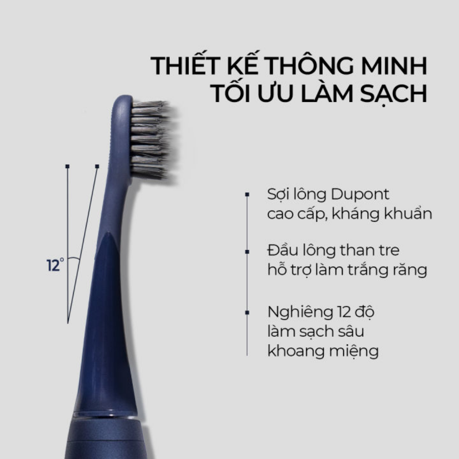  Bàn Chải Điện Làm Trắng Răng Halio Sonic Whitening Electric Toothbrush PRO Limited Edition - Midnight Blue 