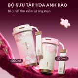  Ly Giữ Nhiệt Cao Cấp GERM BST Hoa Anh Đào - Màu Hồng Trắng 500ml - Inox 316L Nguyên Khối 